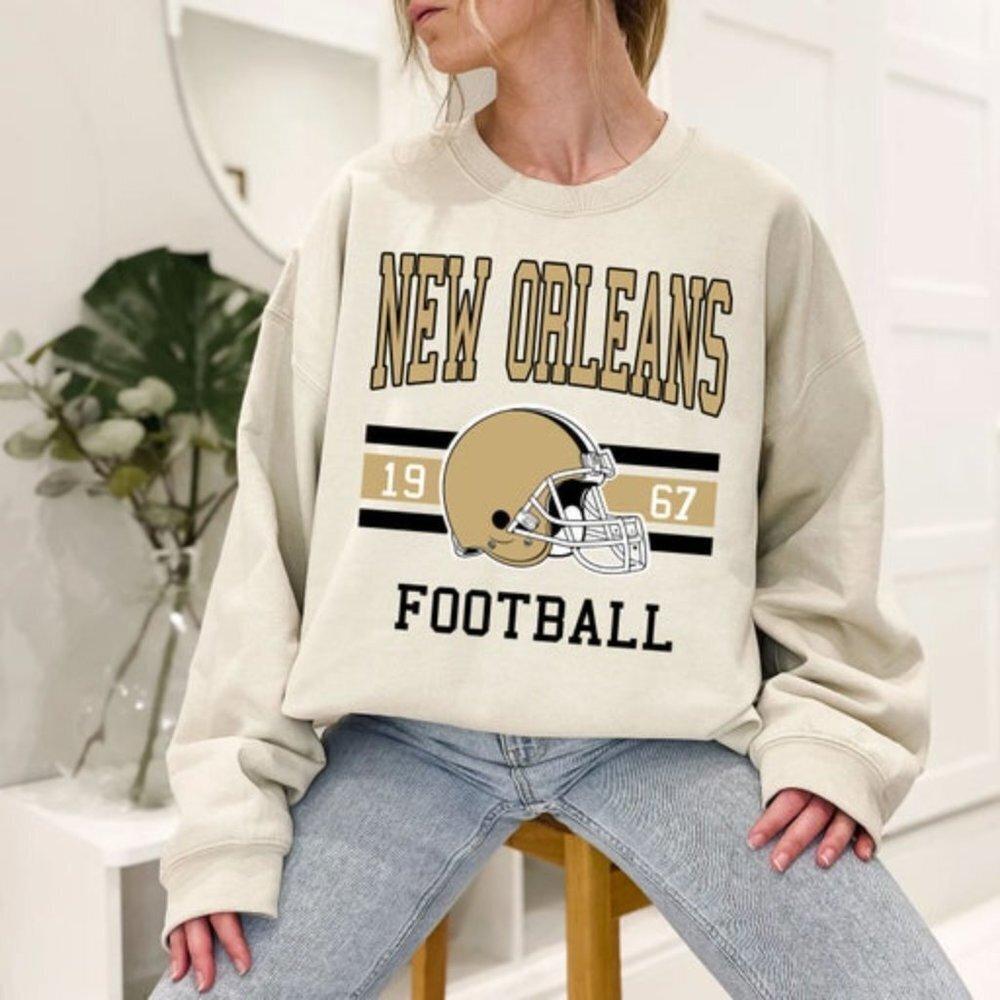 New Orleans Football Retro Style Fan Gift Crewneck Sweatshirt - Picture 1 of 4